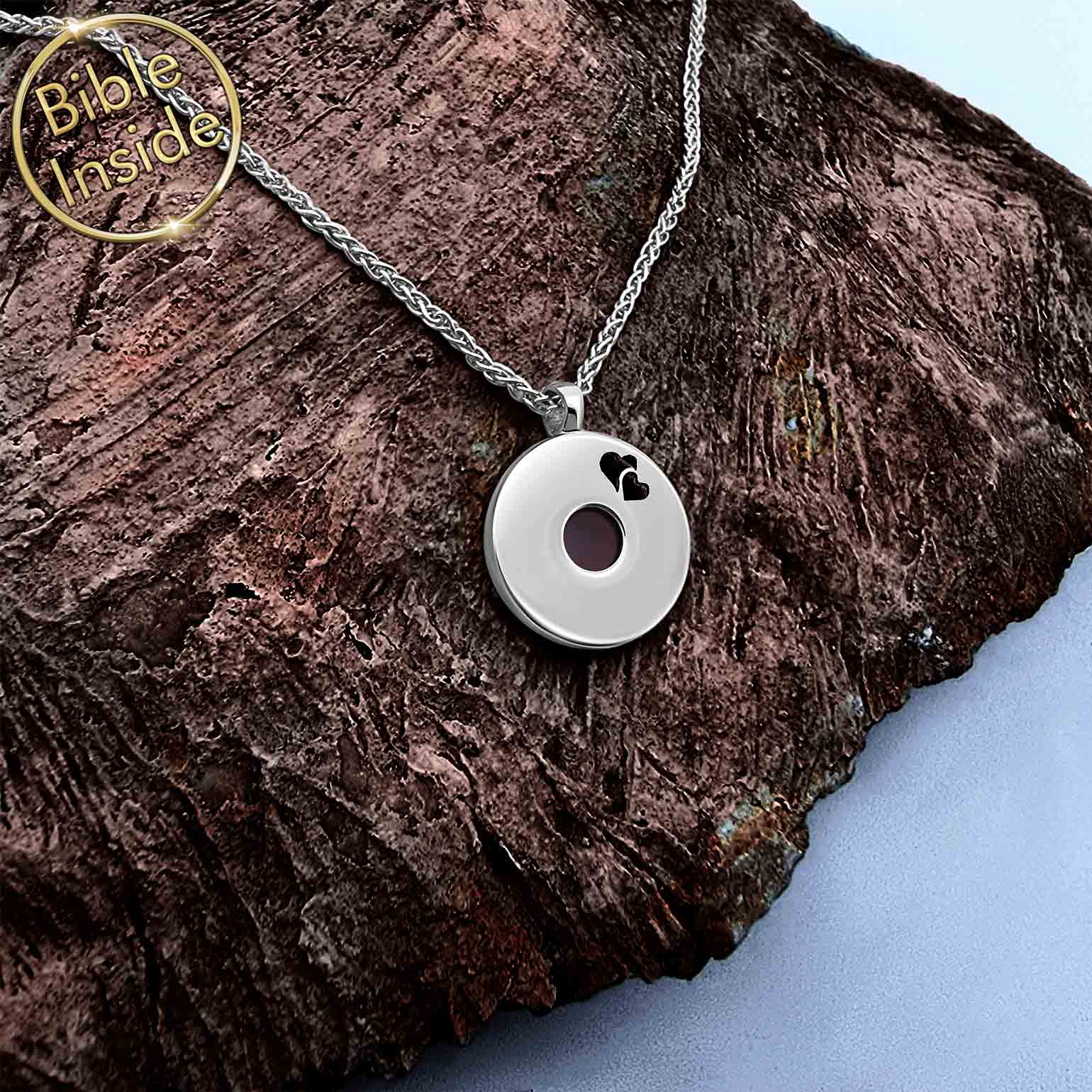 Pendant Christian Heart Design With Nano Bible Technology by My Nano Jewelry